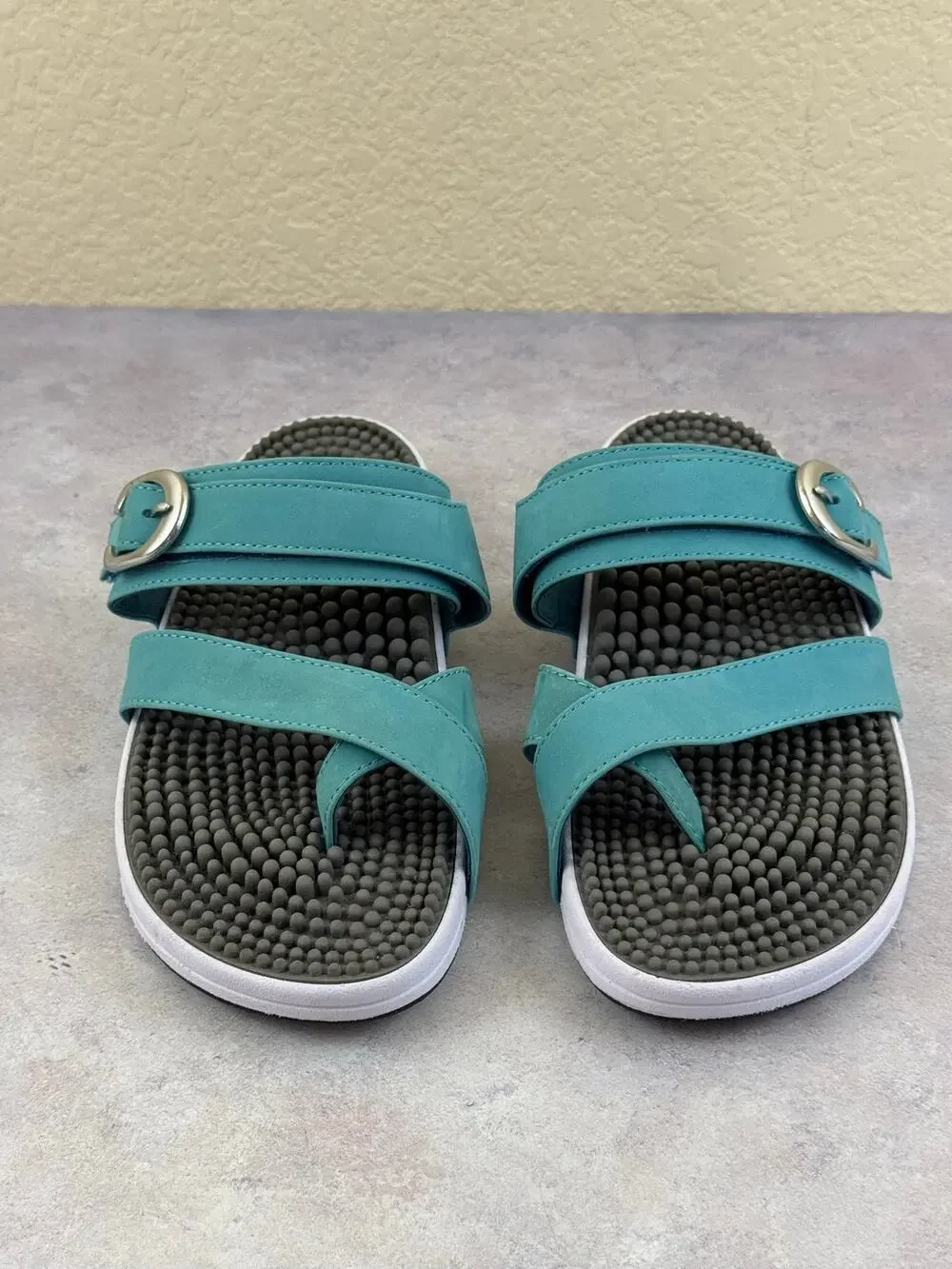 Kenkoh Massaging Sandals Blue Leather Men's 8 Women’s Size 9 EU 40